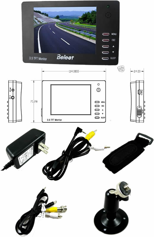 3.5" CCTV Camera Tester TFT Monitor,Audio Input/Output